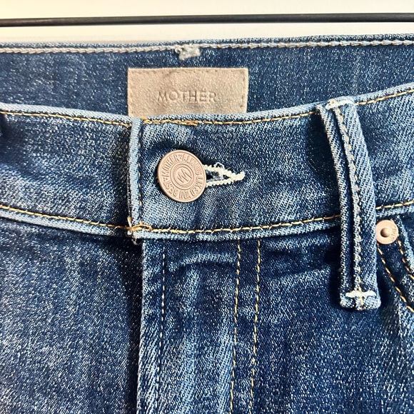 Mother The Rascal Ankle Zip Blue Denim Jeans | 25 - Picture 8 of 11